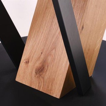 Фото5.Круглий розкладний стіл FANIS, натуральний / чорний (3 шт. = 1 шт.)